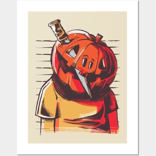 Pumpkin Head Mug Shot Posters and Art